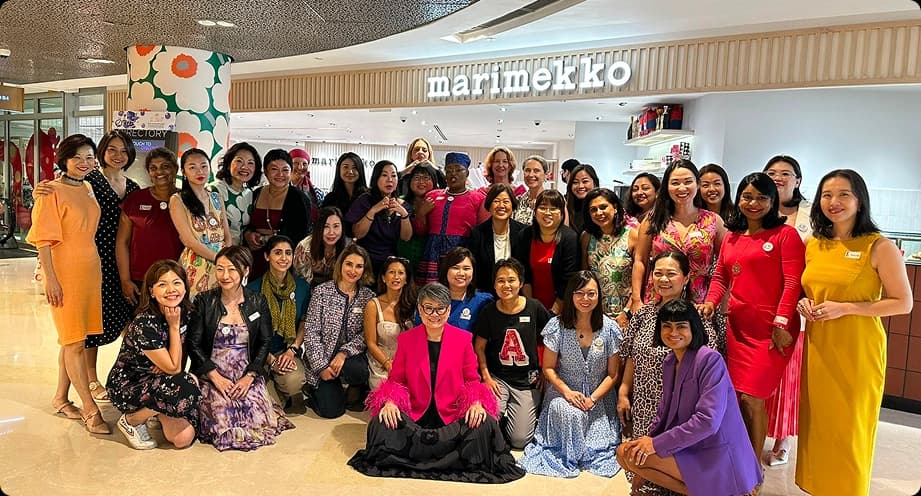 Suzanne Lilley with a professional community in Singapore
